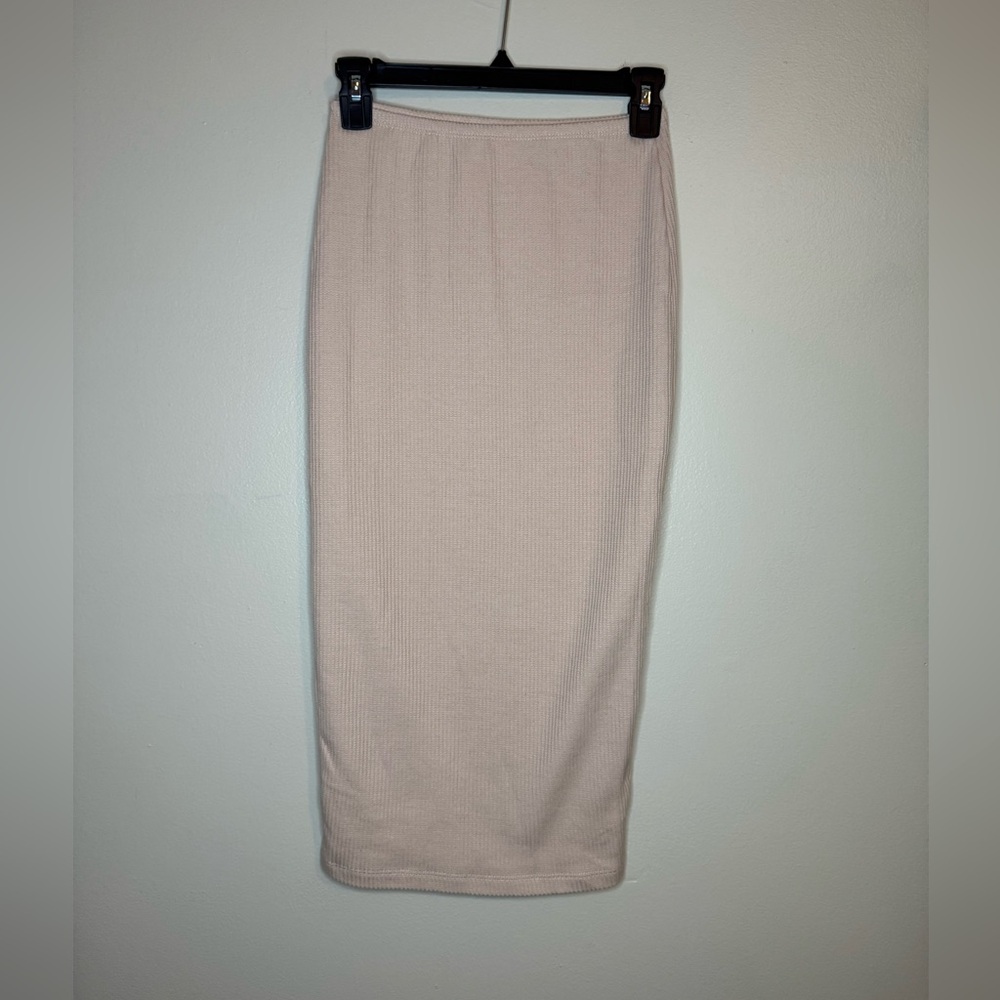 Princess Polly Ribbed Nude‎ Midi Pencil Skirt Size 2